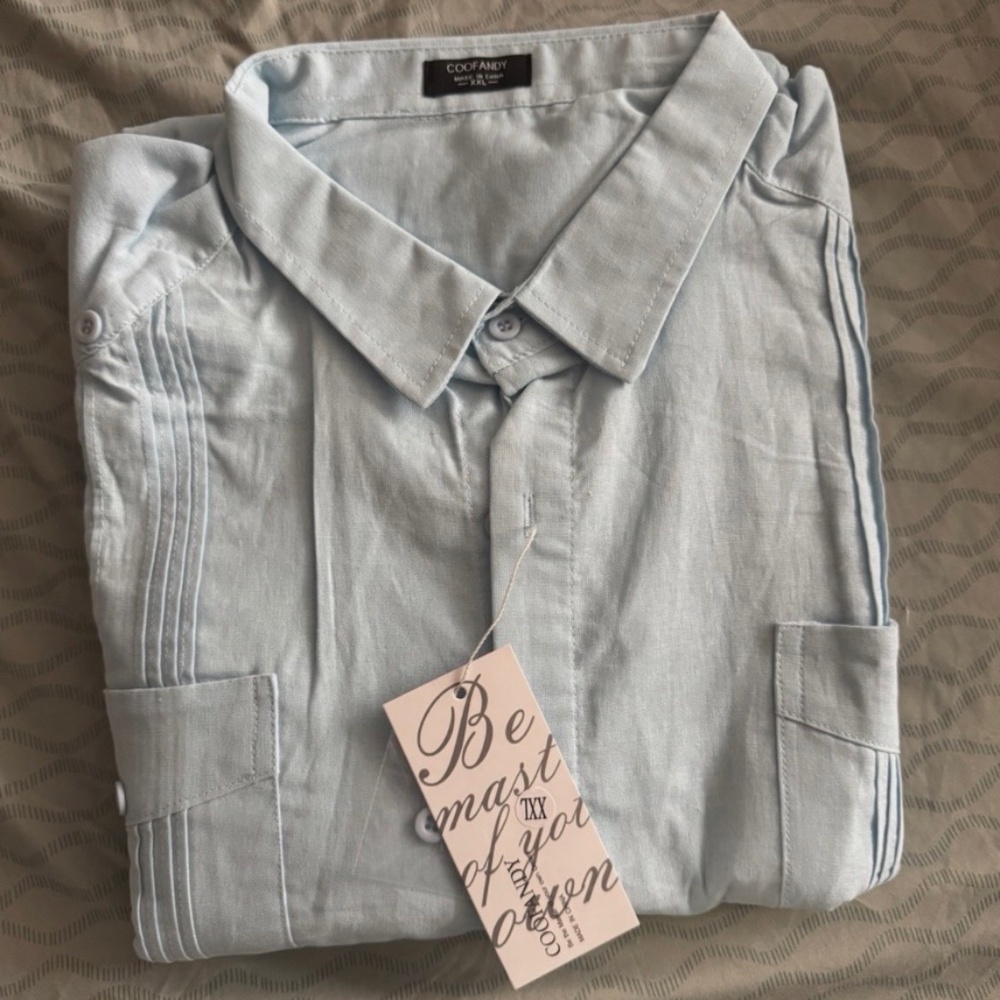 Coofandy Light Blue Guayabera